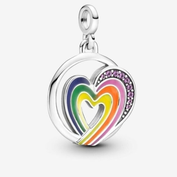 Pandora ME Rainbow Heart of Freedom Medallion